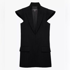 Stefano Pilati for Zara Wool Shoulder Pad Dress SZ XS